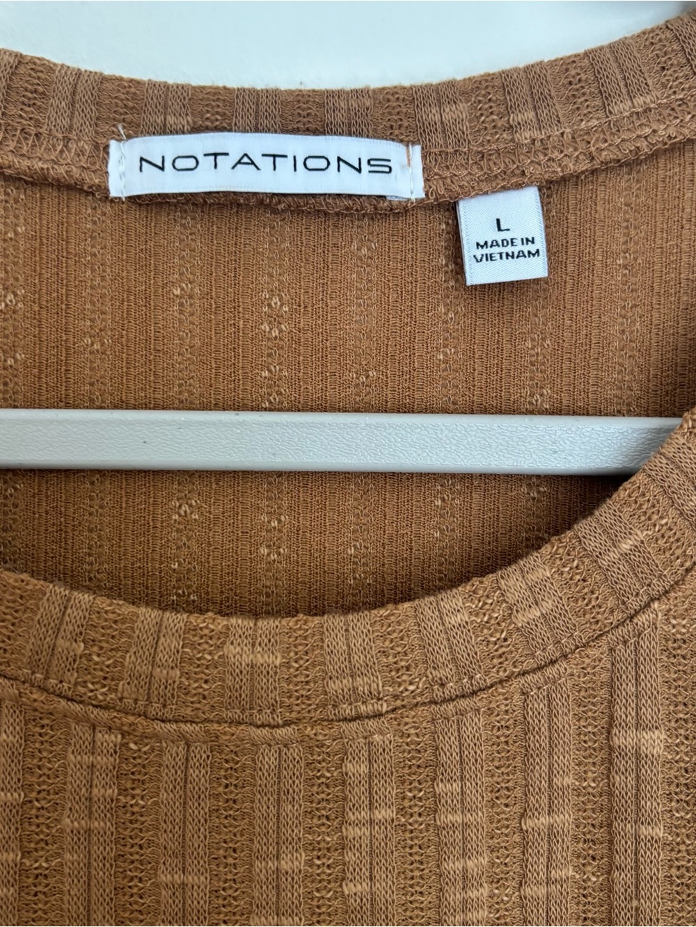 Notations Ribbed Brown Button-Accent Sleeveless Tank - Picture 3 of 6